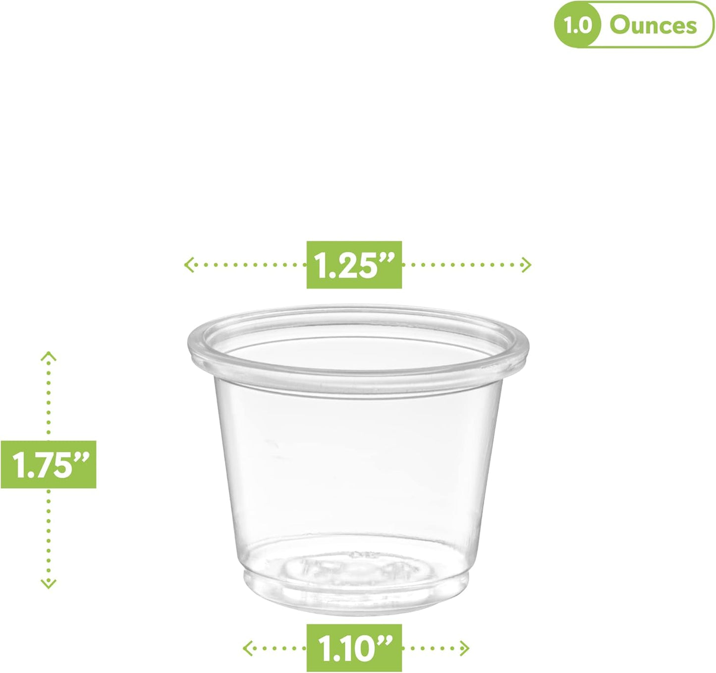 {1 oz,200 Cups} Clear Diposable Plastic Portion Cups No Lids, Small Mini Containers For Portion Controll, Jello Shots, Meal Prep, Sauce Cups, Slime, Crafts, Disposable Souffle Cups & Much more