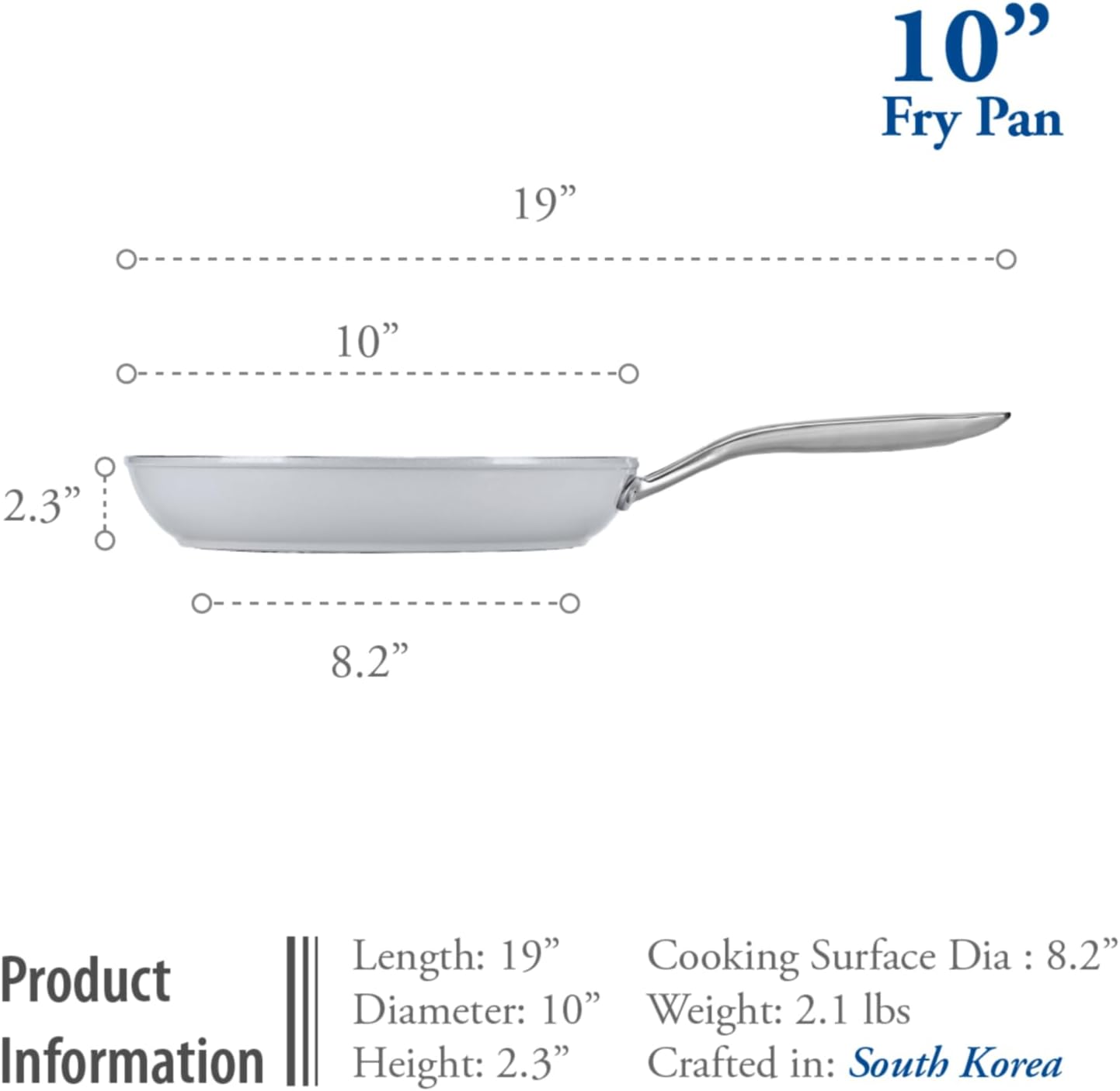 TECHEF - CeraTerra Ceramic Nonstick Frying Pan Skillet, (PTFE, PFAS, and PFOA Free), Dishwasher Oven Safe, Stainless Steel Handle, Induction-Ready, Made in Korea (10-in)