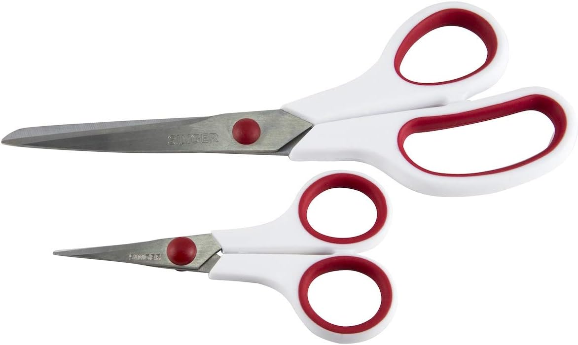 Singer 3404 Scissors, Red & White (1-Pack)