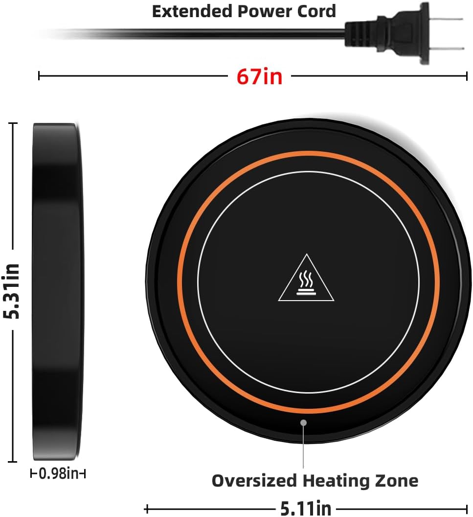 Coffee Mug Warmer for Desk,Heating Plate Electric Cup Warmers for Men Women Adult (D + Orange Light)