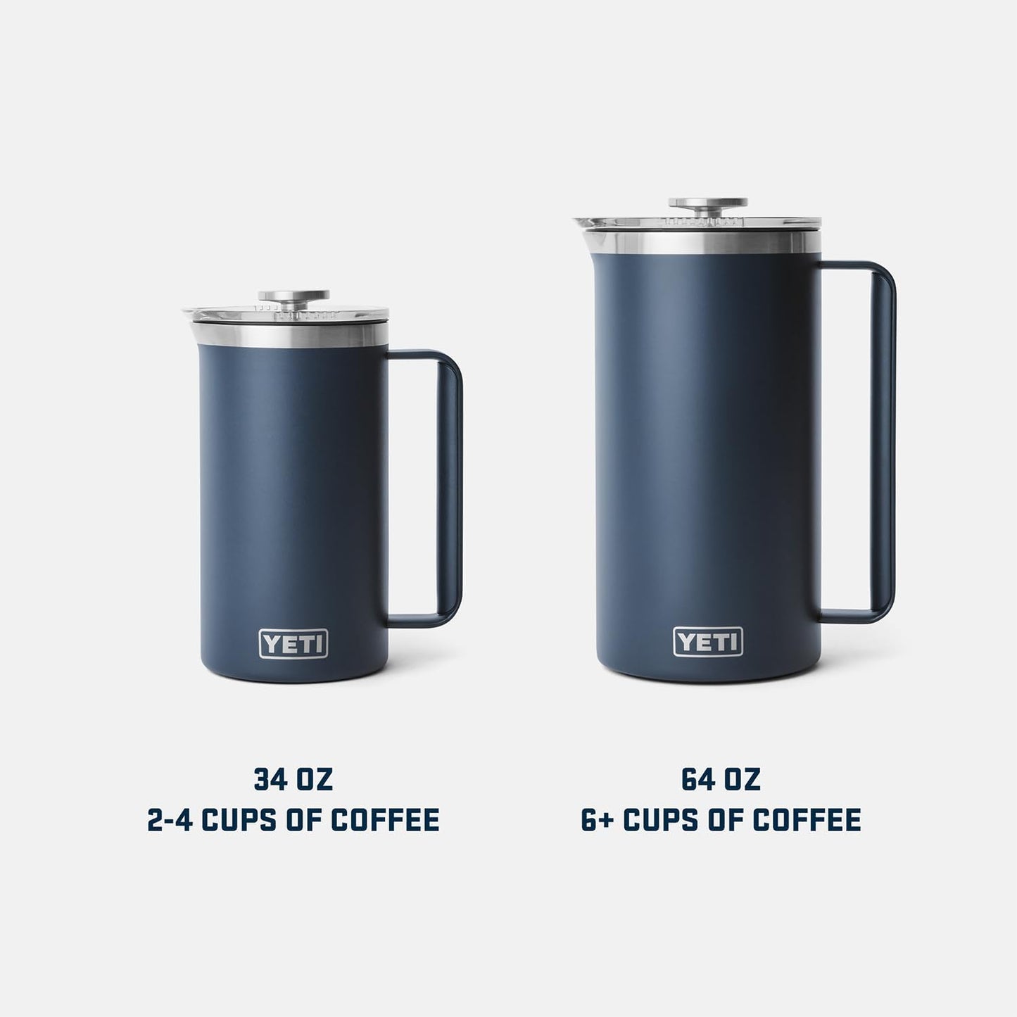 YETI Rambler 34 oz. French Press Coffee Maker, with GroundsControl Filter, White