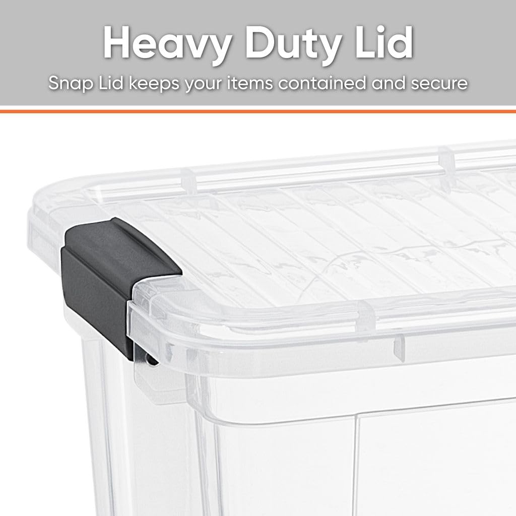 Superio X-Deep Clear Storage Container with Lid and Handles, Stackable Organizer Bin for Home, Garage, and Dorm- Store Cloths, Boots, Toys, and Accessories, (8.7 Qt.)