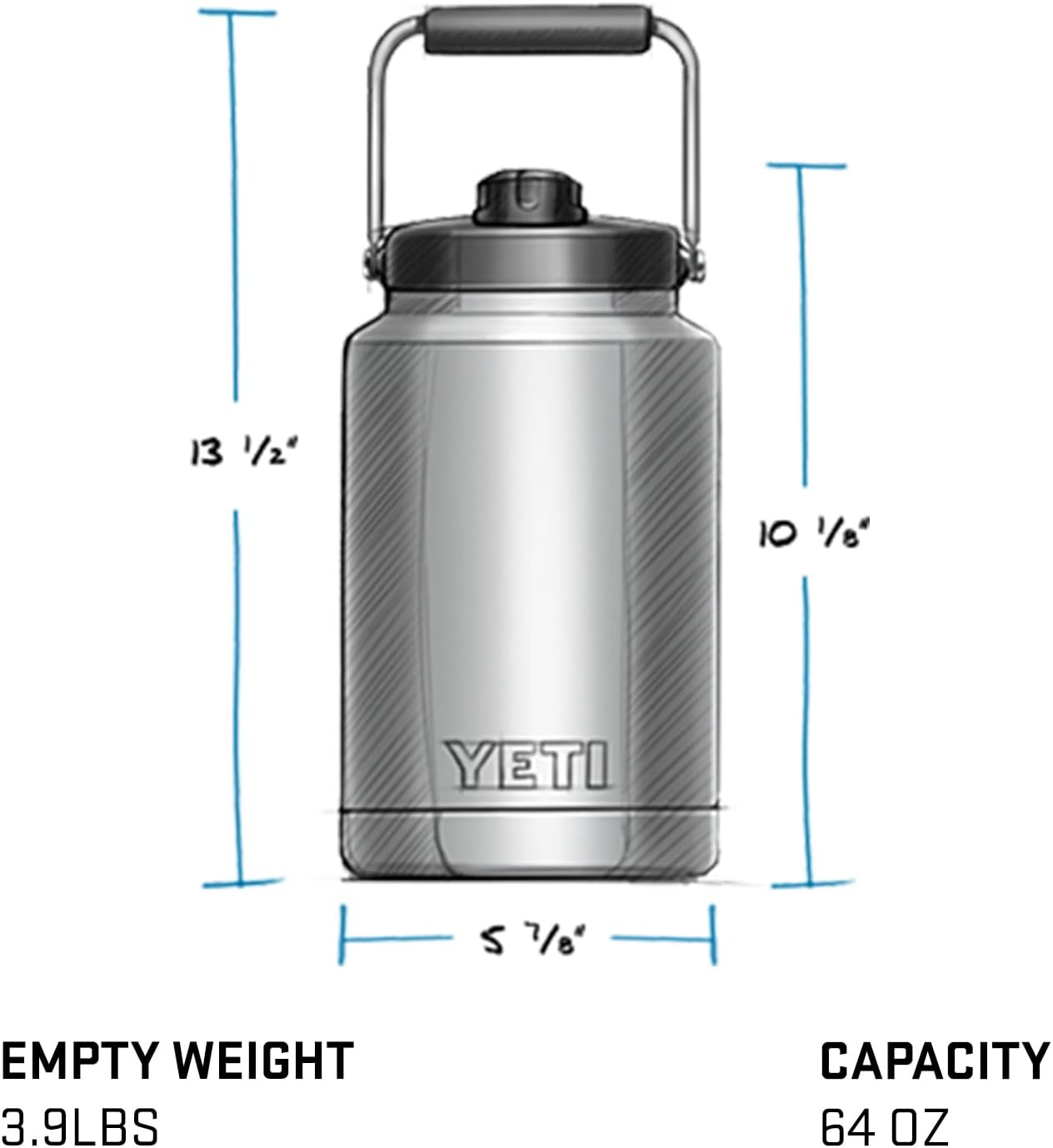 YETI Rambler Half Gallon Jug, Vacuum Insulated, Leakproof, Stainless Steel with MagCap