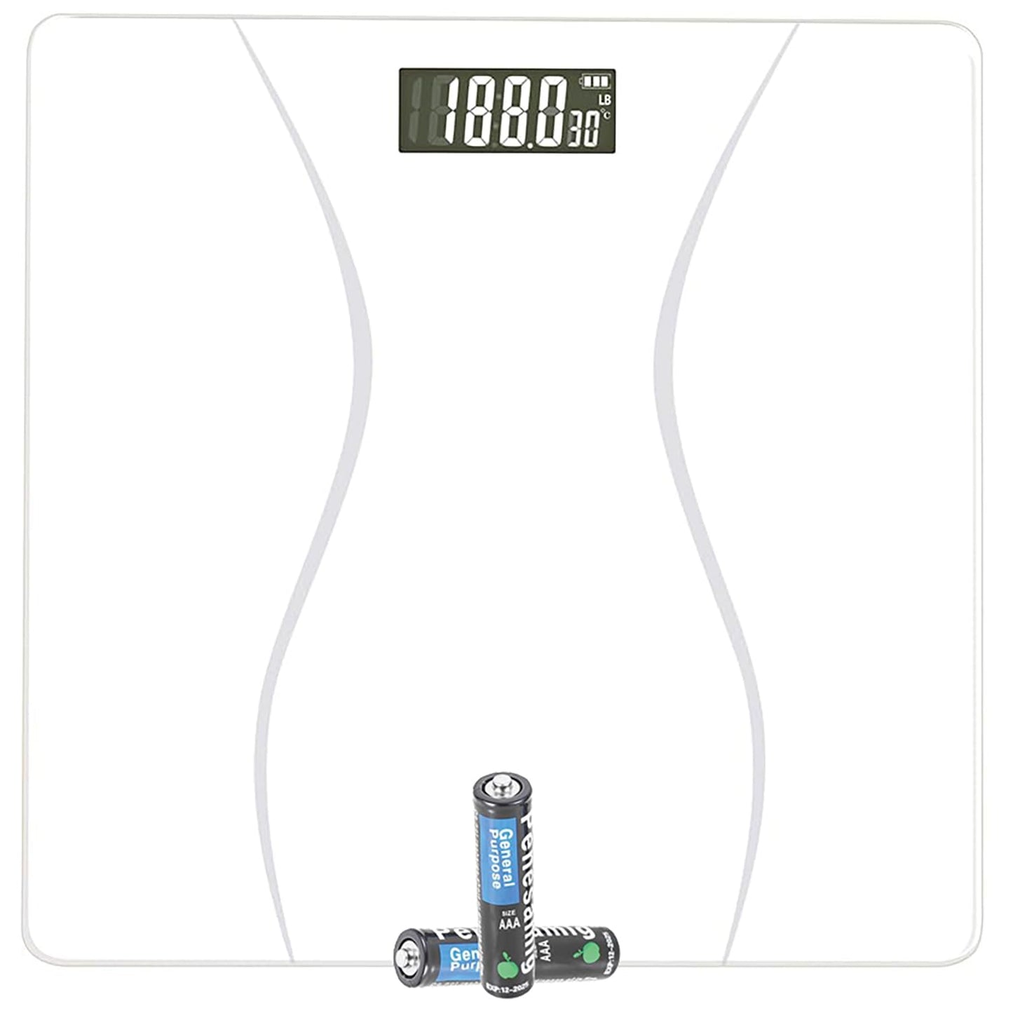 Scale for Body Weight, Digital Bathroom Scale, Weight Scales for People,Body Scale,White,Max:400LB/180KG,2 Weighing Units: LB/KG