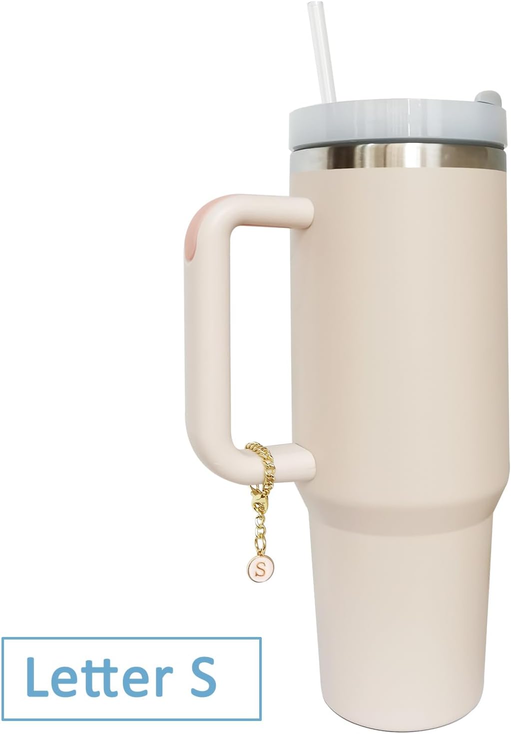Letter Charm Accessories for Stanley Cup 2PCS Initial Name ID Personalized Handle Charm for Stanley Tumbler
