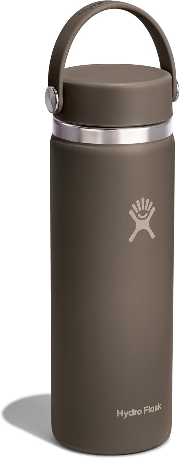 Hydro Flask Water Bottle - Insulated Stainless Steel - Wide Mouth Flex Lid, Non Spill, Leakproof and Refillable in 20 Oz Sandpiper