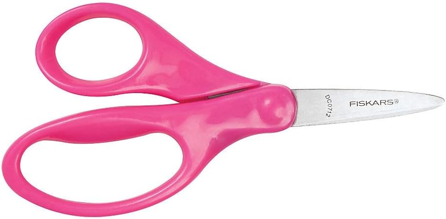 Fiskars 5" Pointed-Tip Scissors for Kids 4+ - Scissors for School or Crafting - Back to School Supplies - Color May Vary