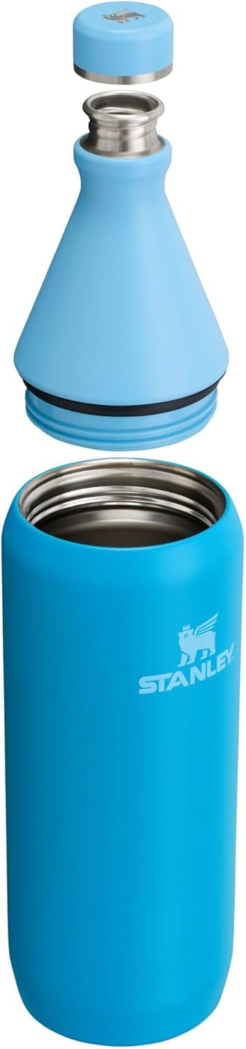 Stanley All Day Slim Bottle 34 oz | Twist On Lid with Leakproof Seal | Slim Design for Travel & Gym | Insulated Stainless Steel | BPA-Free | Azure
