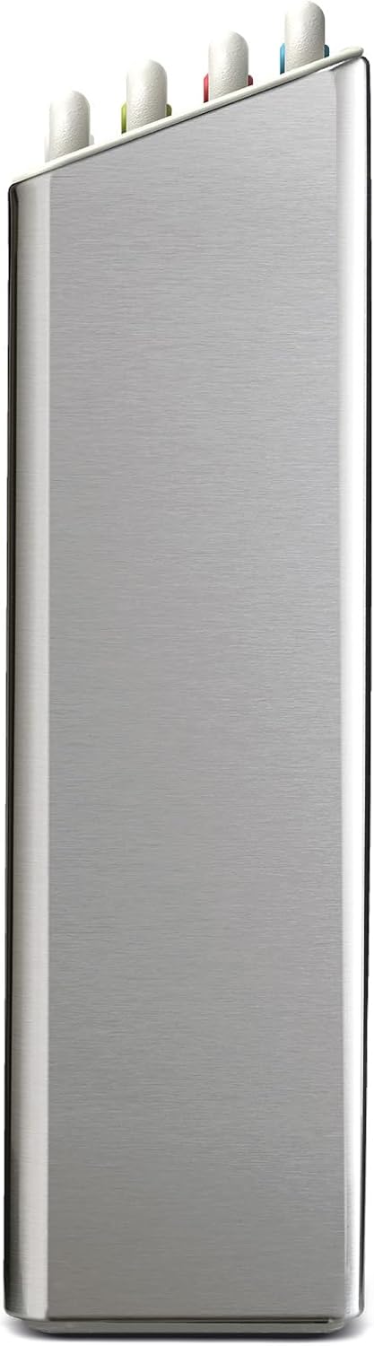 Joseph Joseph Folio 4-Piece Color-Coded Chopping Board Set, Stainless Steel Slimline Case for Organized Kitchen Storage, Light Stone