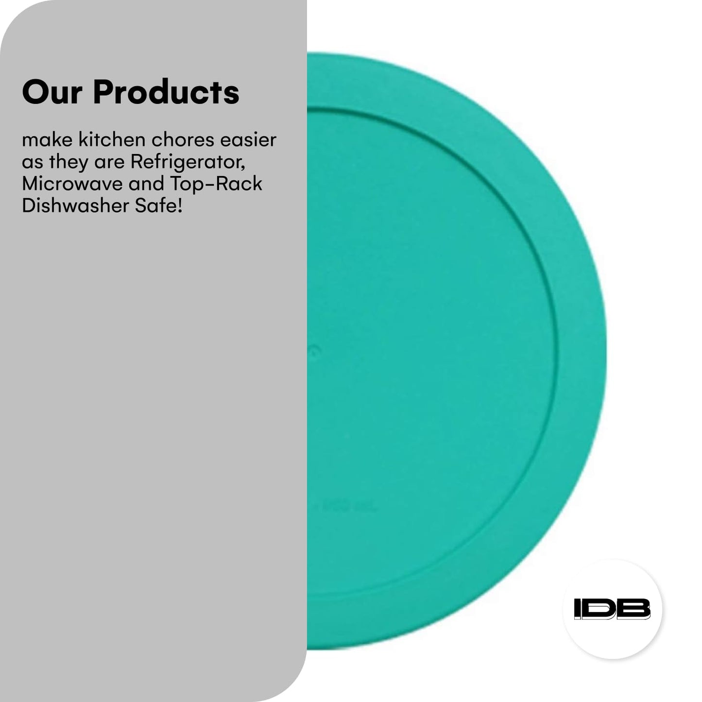 Lids for Pyrex and Anchor Round Glass Containers - 2-Cups, Green-4PK