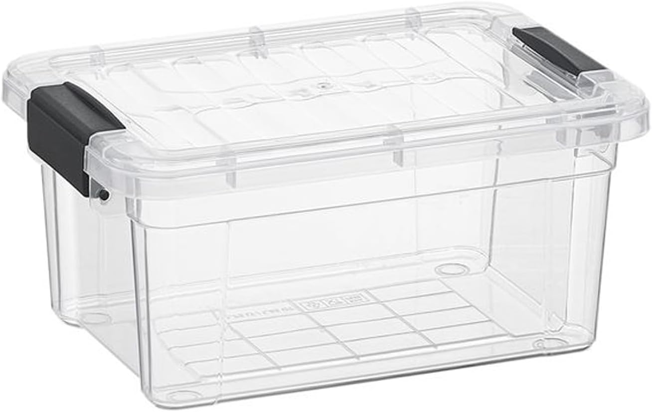 Superio Clear Plastic Storage Bin with Lid, 3.4 Qt, Non-Toxic, BPA Free, Odor Free, Organizer Storage Box, Stackable Plastic Tote for Home, Garage, School, and Office, X-Small