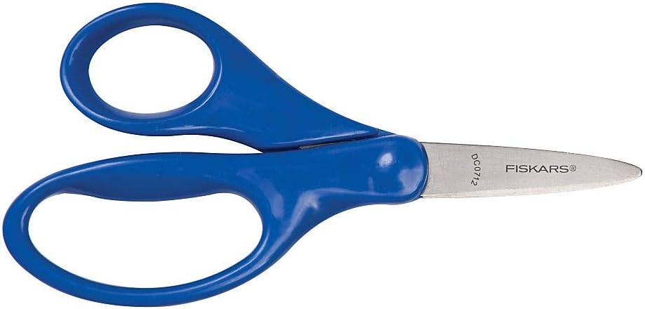 Fiskars 5" Pointed-Tip Scissors for Kids 4+ - Scissors for School or Crafting - Back to School Supplies - Color May Vary