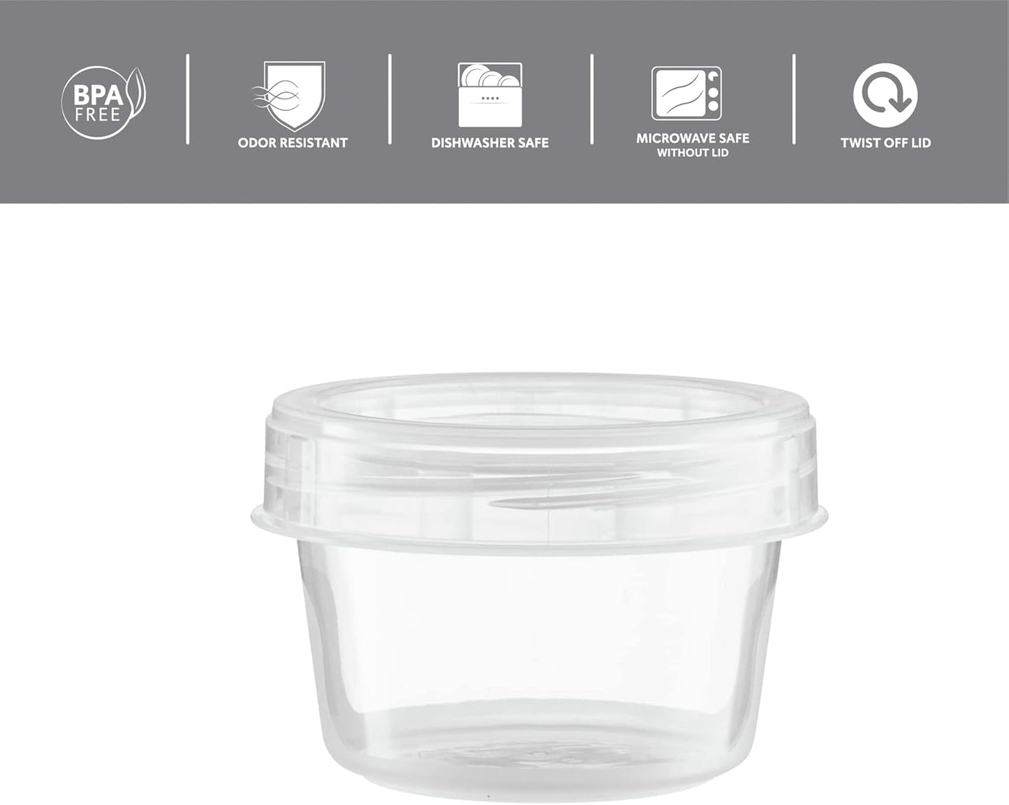 (4 Ounce 10 Pack) Clear Twist cap Containers Clear with Screw on Lids Twist Top Food Storage Freezer Containers