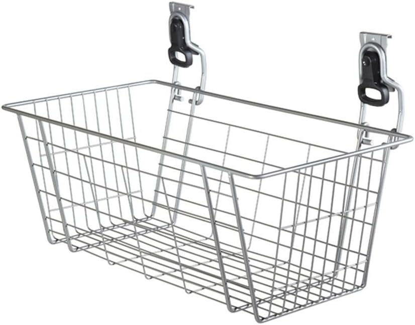 Rubbermaid Garage FastTrack Wire Mesh Basket Wall Mounted Storage System Holds up to 50 pounds Satin Nickel for Tool/Toy/Sports Equipment