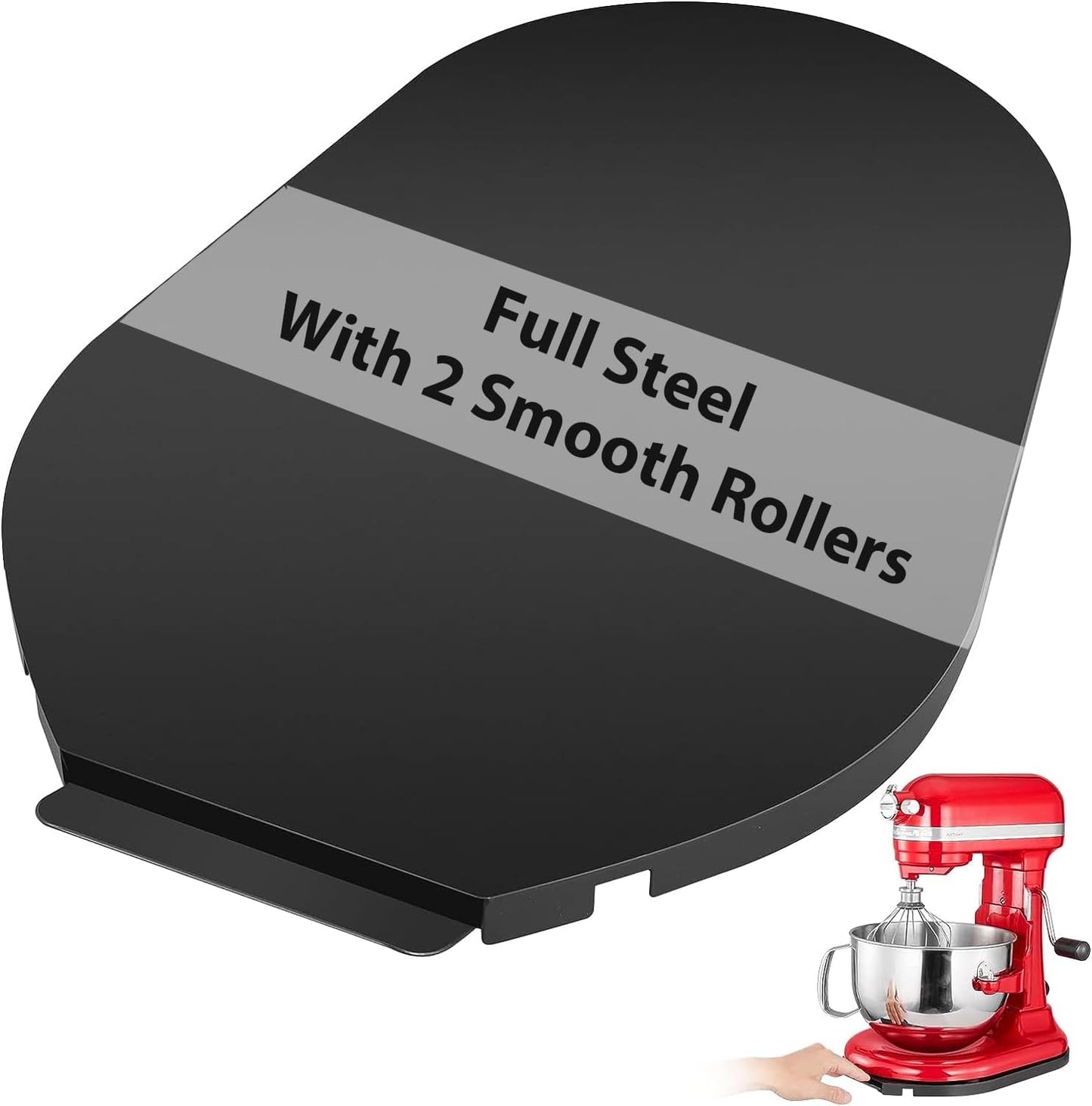 Mixer Sliding Tray for KitchenAid 5-8 Qt Bowl-lift Stand Mixer - Metal Rolling Tray Kitchen Countertop Appliance Slider Storage Moving Caddy with Wheel for Kitchen Aid 5-8 Qt Mixer