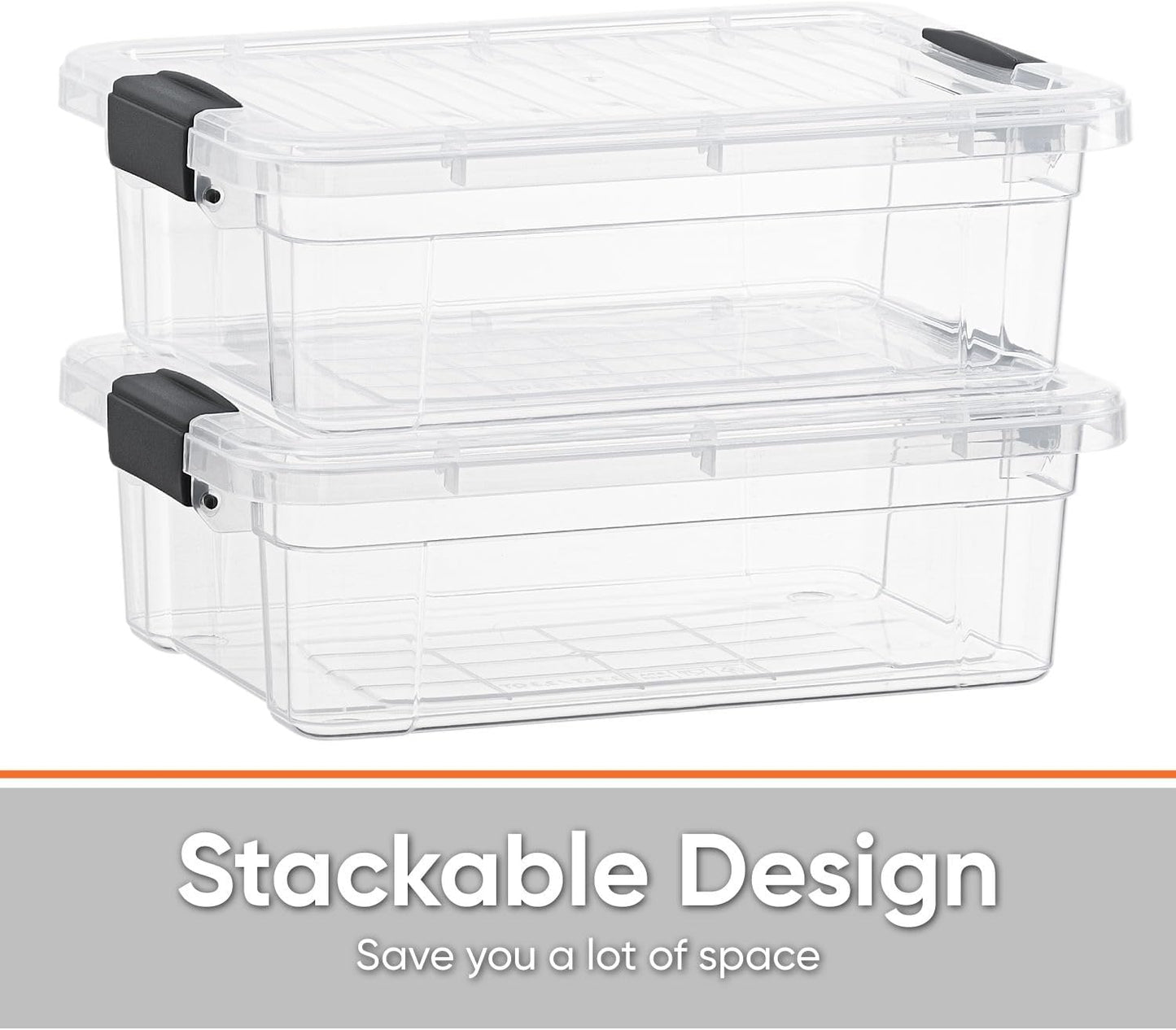 Superio 2.3 Qt Clear Plastic Storage Bin with Lid, Non-Toxic, BPA Free, Odor Free, Organizer Storage Box, Stackable Plastic Tote for Home, Garage, School, and Office, X-Small