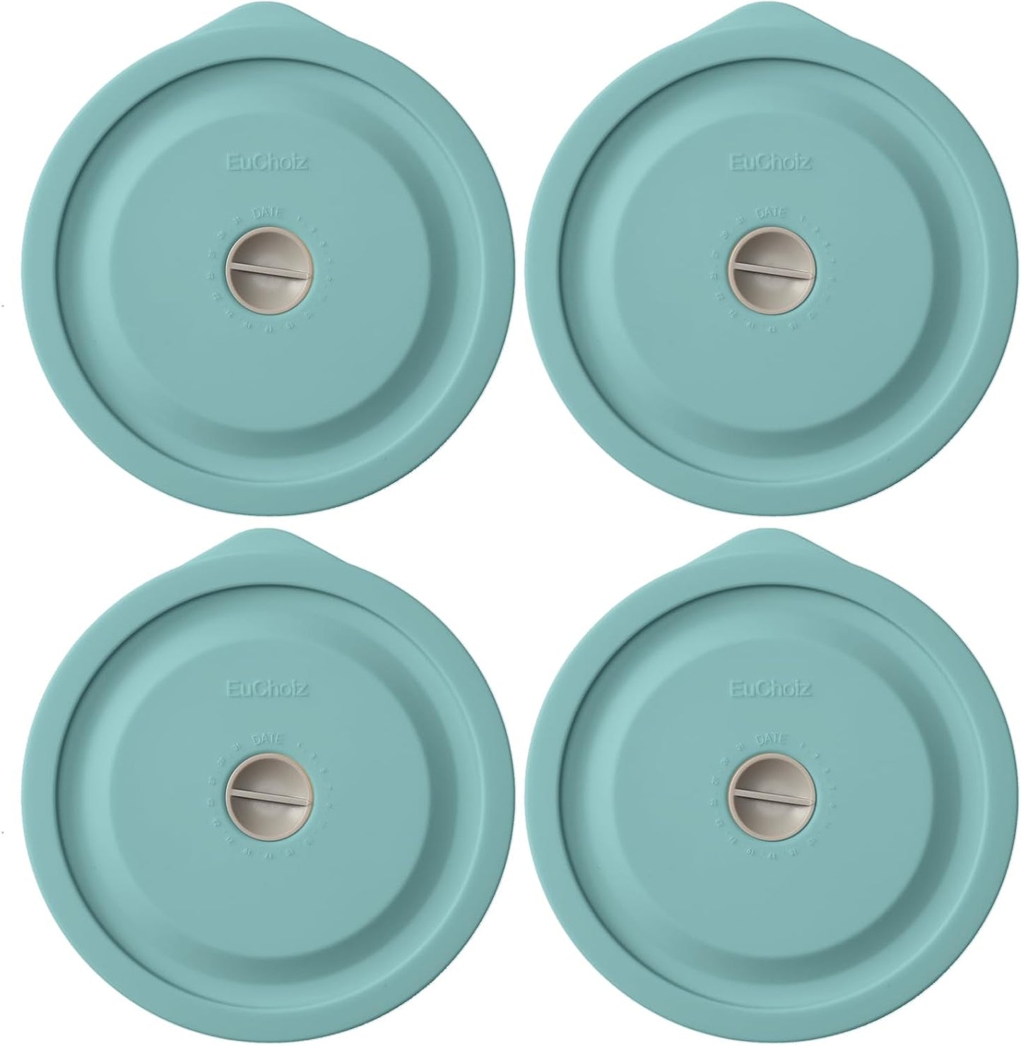Replacement Lids for Pyrex 7201-PC 4 Cup, Silicone Round Storage Cover Lid for Anchor Hocking Glass Bowl 4 Pack with Date Mark