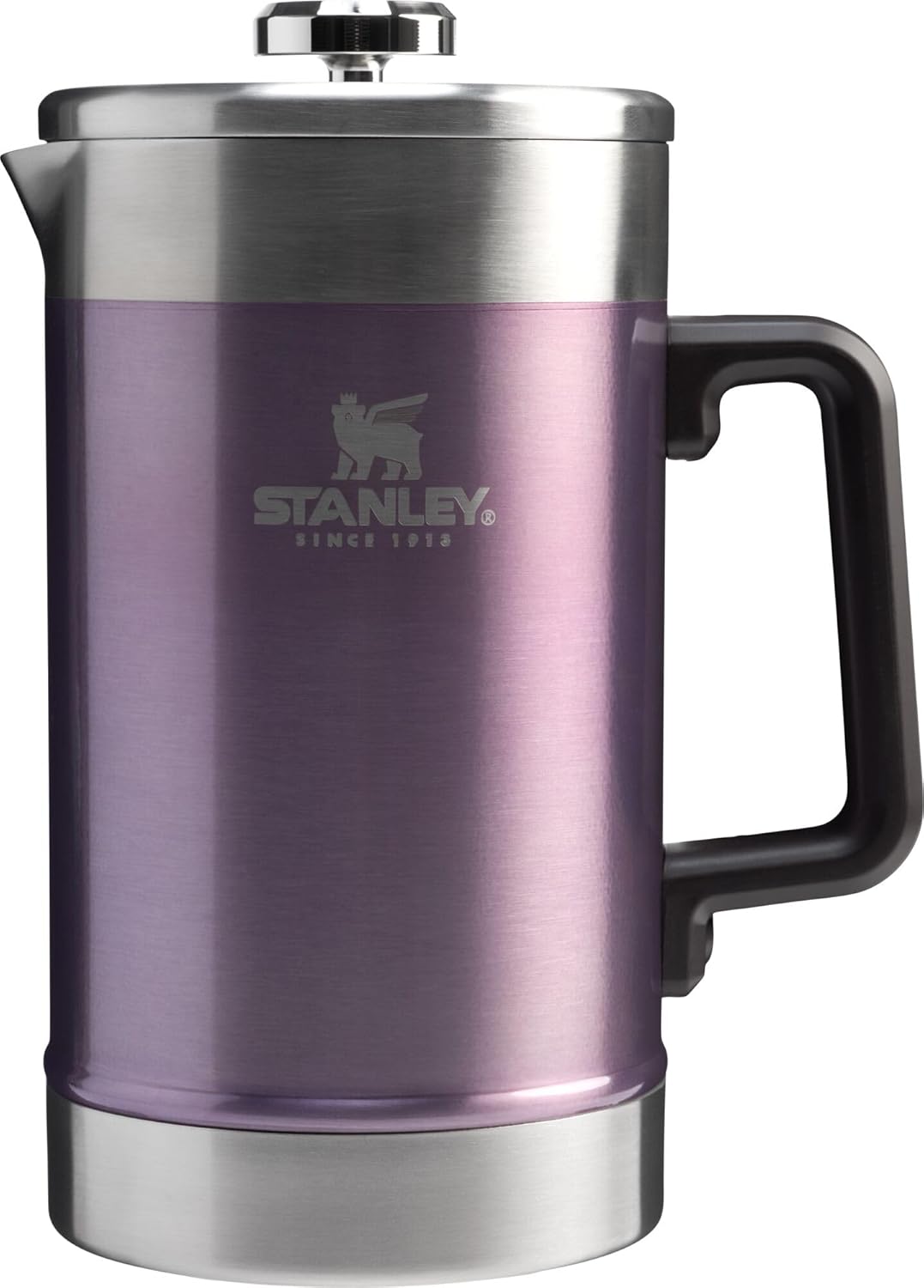 STANLEY Classic Stay-Hot French Press Coffee Maker 48 oz | 5 Minute Brew, 4 Hours Hot | Mesh Filter for Coffee Grounds | Insulated Stainless Steel French Press | BPA-Free | Wisteria Shine