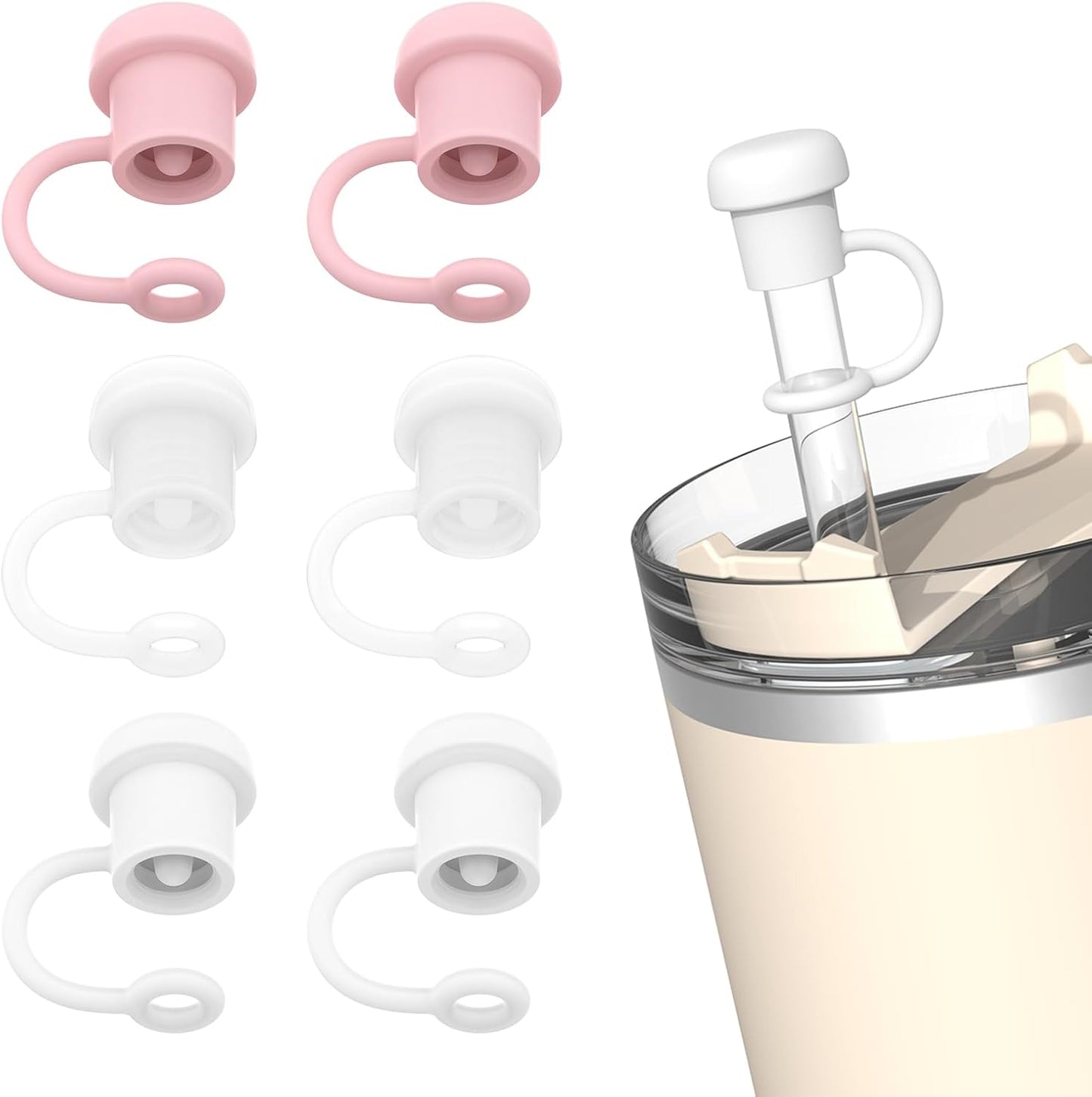 Adjustable Straw Cover for Stanley, Simple Modern, Owala, Yeti, Hydro Flask, Reduce, Hydrapeak, Meoky, MaxBase, Beast, Marrs, Suitable for All Brand of 6mm-10mm Diameter Straw, Dishwasher safe