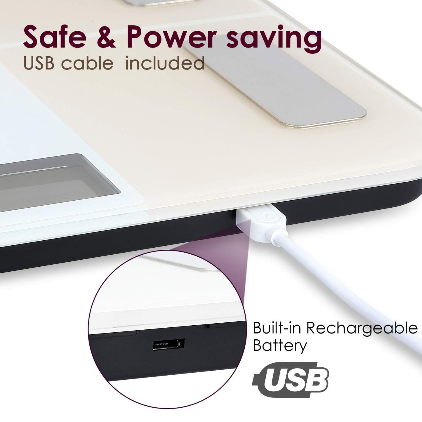 himaly USB Rechargeable Bathroom Scale for Body Weight, Digital Weight Scale Bluetooth for Accurate BMI Body Fat Scale Muscle Mass Composition Monitor with App, 400 lbs