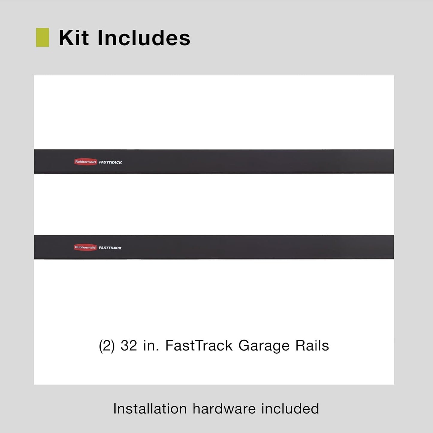 Rubbermaid FastTrack Wall Mounted Storage and Organization System Rail Horizontal 48" 2-Pack Holds up to 1750 pounds Each Rail for Home/Garage Storage and Organization