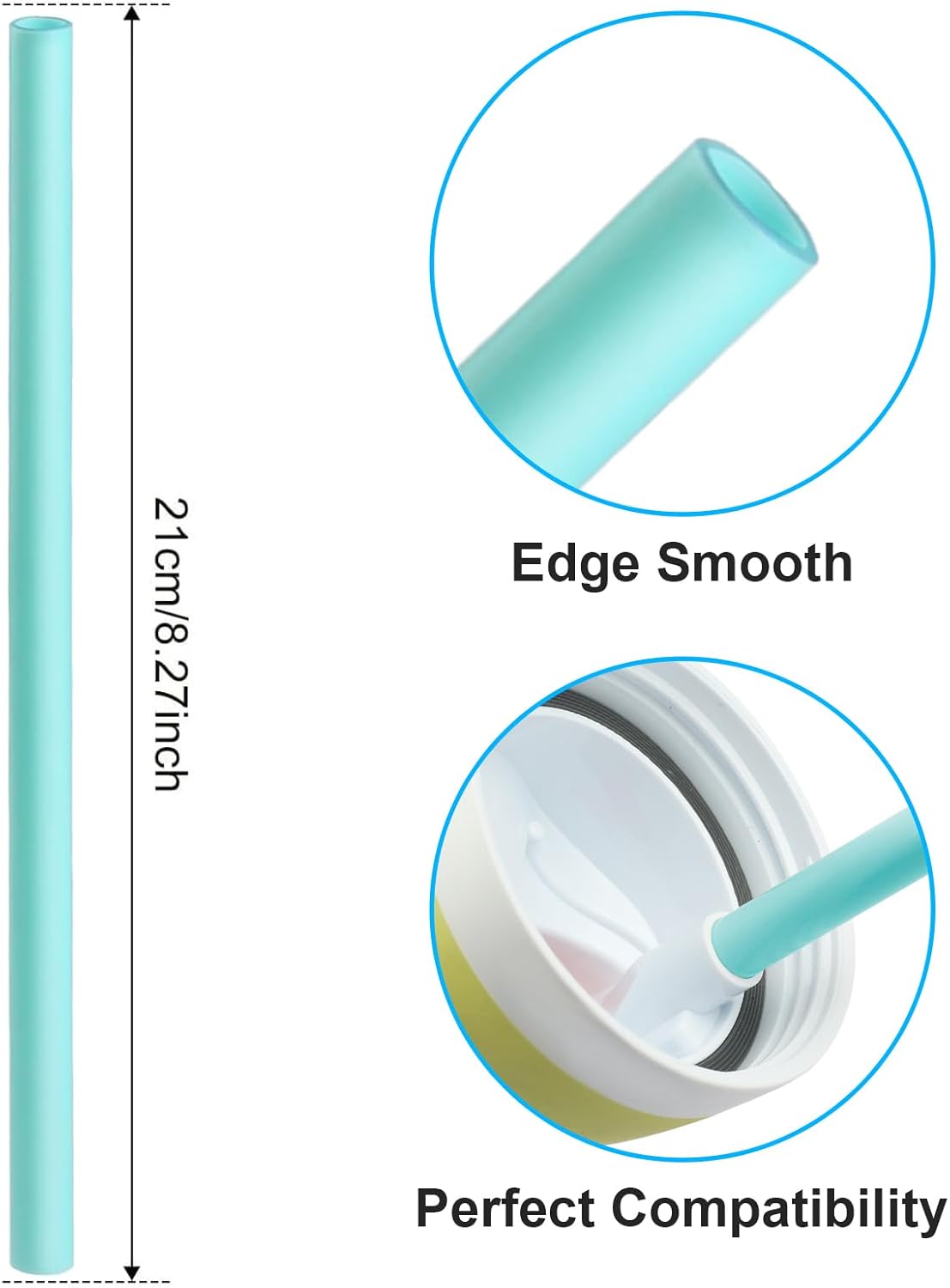 Replacement Straws Compatible with Owala Water Bottle Freepsip 24 Oz - Replacement Parts For Owala Cup 32 Oz -Accessories Set Include 6 BPA-FREE Straws and 1 Cleaning Brush