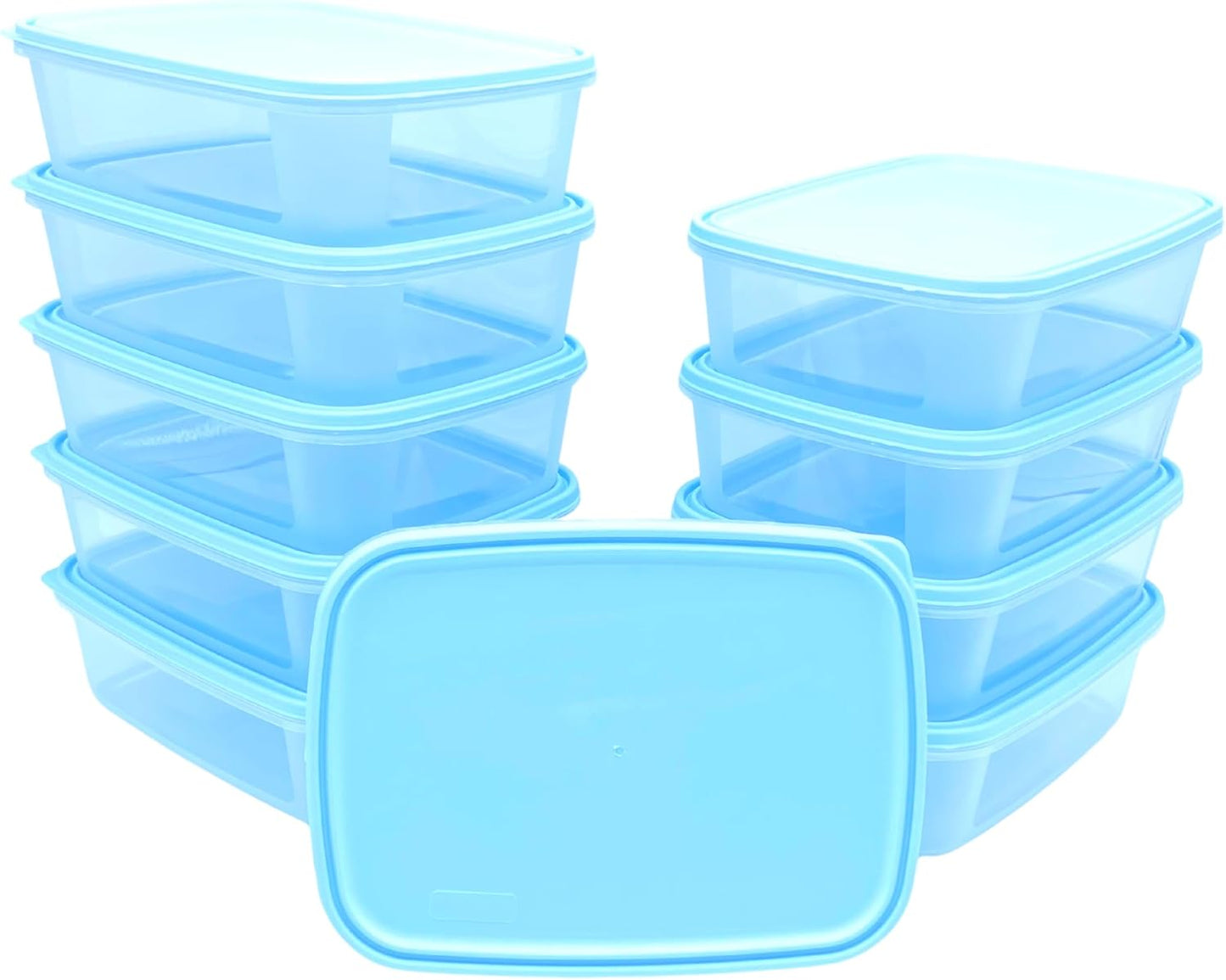 10 Pack To Go Food Storage Containers | Medium Size Rectangular Food Storage That Holds up to 35 Ounces of Food, Solids, or Liquids 35oz (4.22 cups) Leak Proof Microwave Freezer Dishwasher Safe