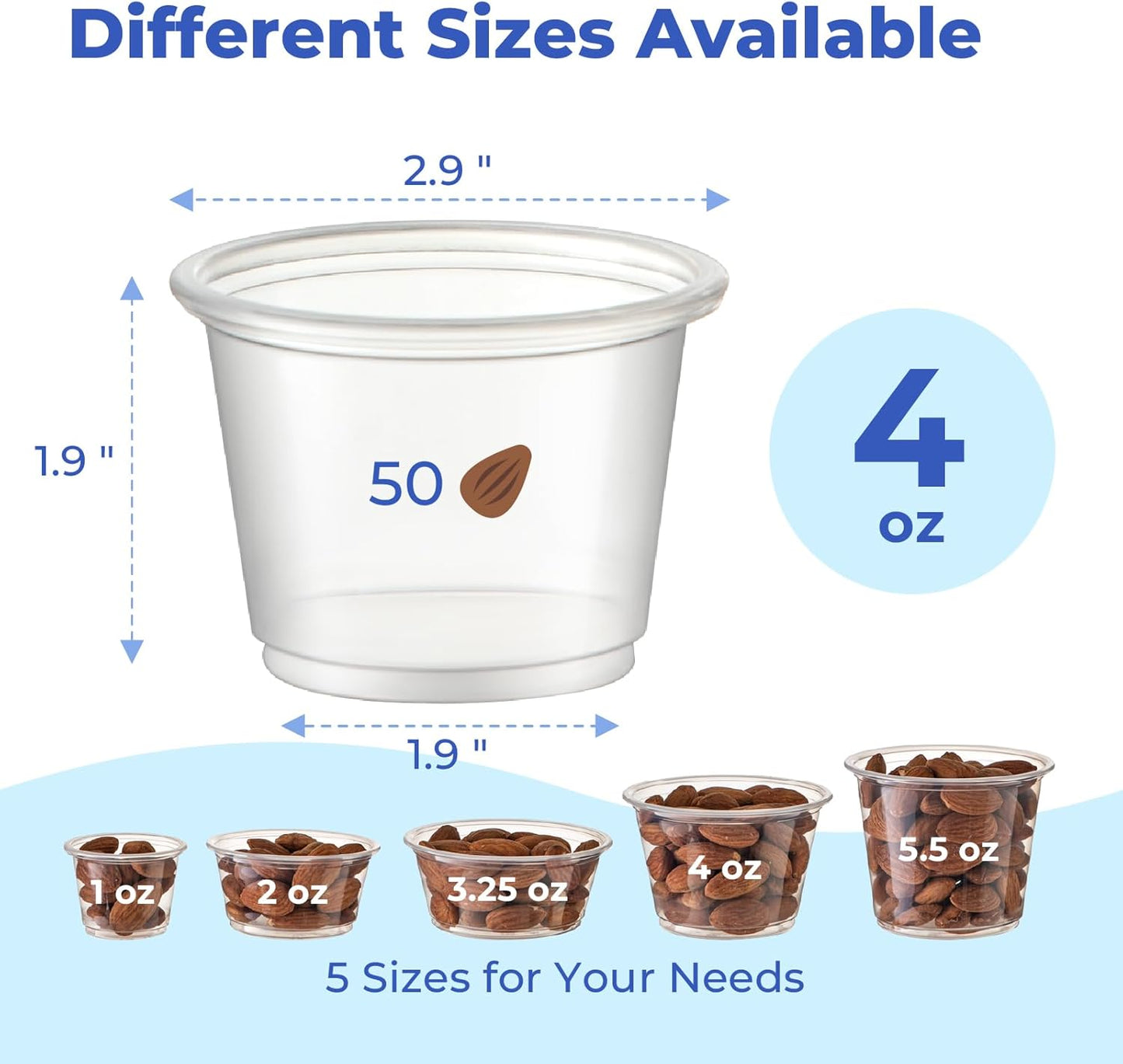 Fit Meal Prep 250 Pack 4 oz Jello Shot Cups with Lids, Disposable Souffle Portion Cups for Sauce