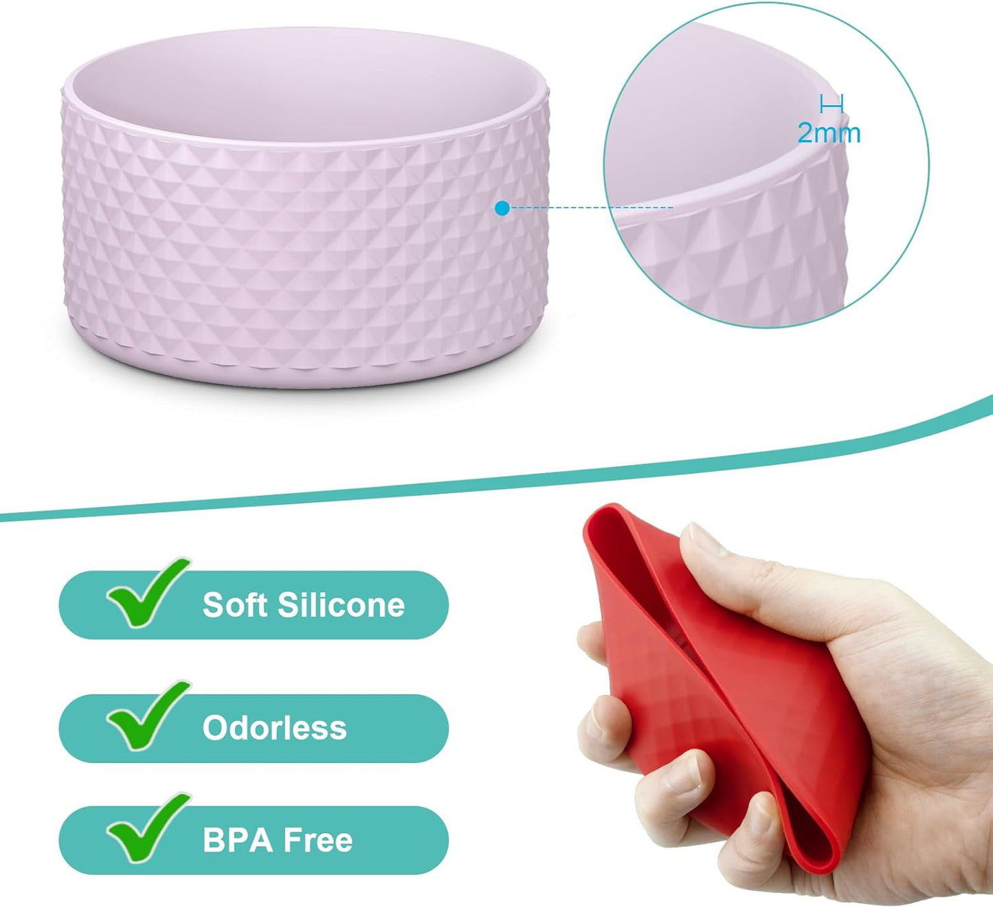 Upgrade 2PCS Protective Silicone Boot Bumper for Stanley Quencher Adventure 40oz 30oz 20oz Tumbler, Water Bottle Bottom Sleeve Cover Accessories for Stanley Mug Cup(Violet)