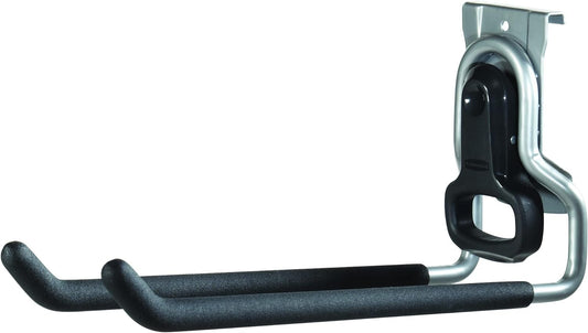 Rubbermaid FastTrack Rail Garage Organization Multi-Purpose Hook 50 lbs Capacity Satin Nickel Wall Mounted Storage System Direct Mount into FastTrack Garage Rail for Home/Garage Organization