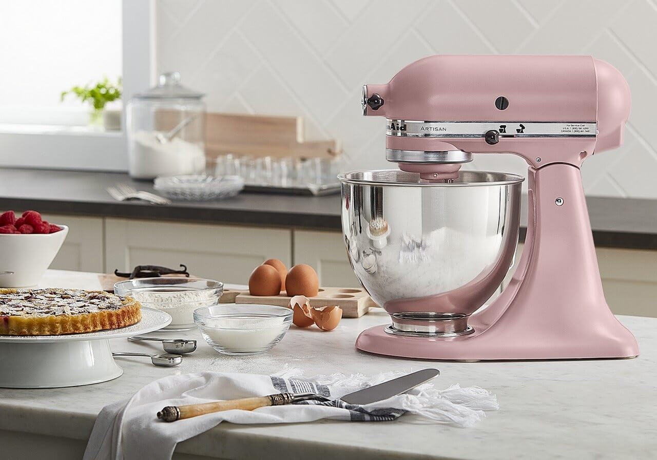 KitchenAid Artisan Series 5 Quart Tilt Head Stand Mixer with Pouring Shield KSM150PS, Dried Rose