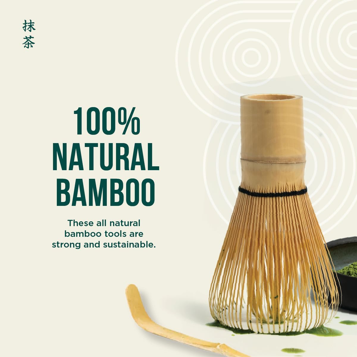 Jade Leaf Matcha - Traditional Bamboo Whisk (Chasen) + Scoop (Chashaku) - Replacement Tea Set For Frequent Green Tea Powder Preparation - Great Gift for Matcha Lovers