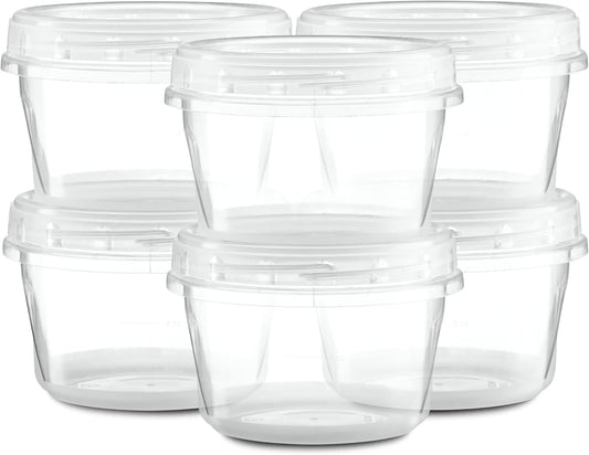 (16 Ounce 10 Pack) Clear Twist cap Containers with Screw on Lids Twist Top Food Storage Freezer Containers