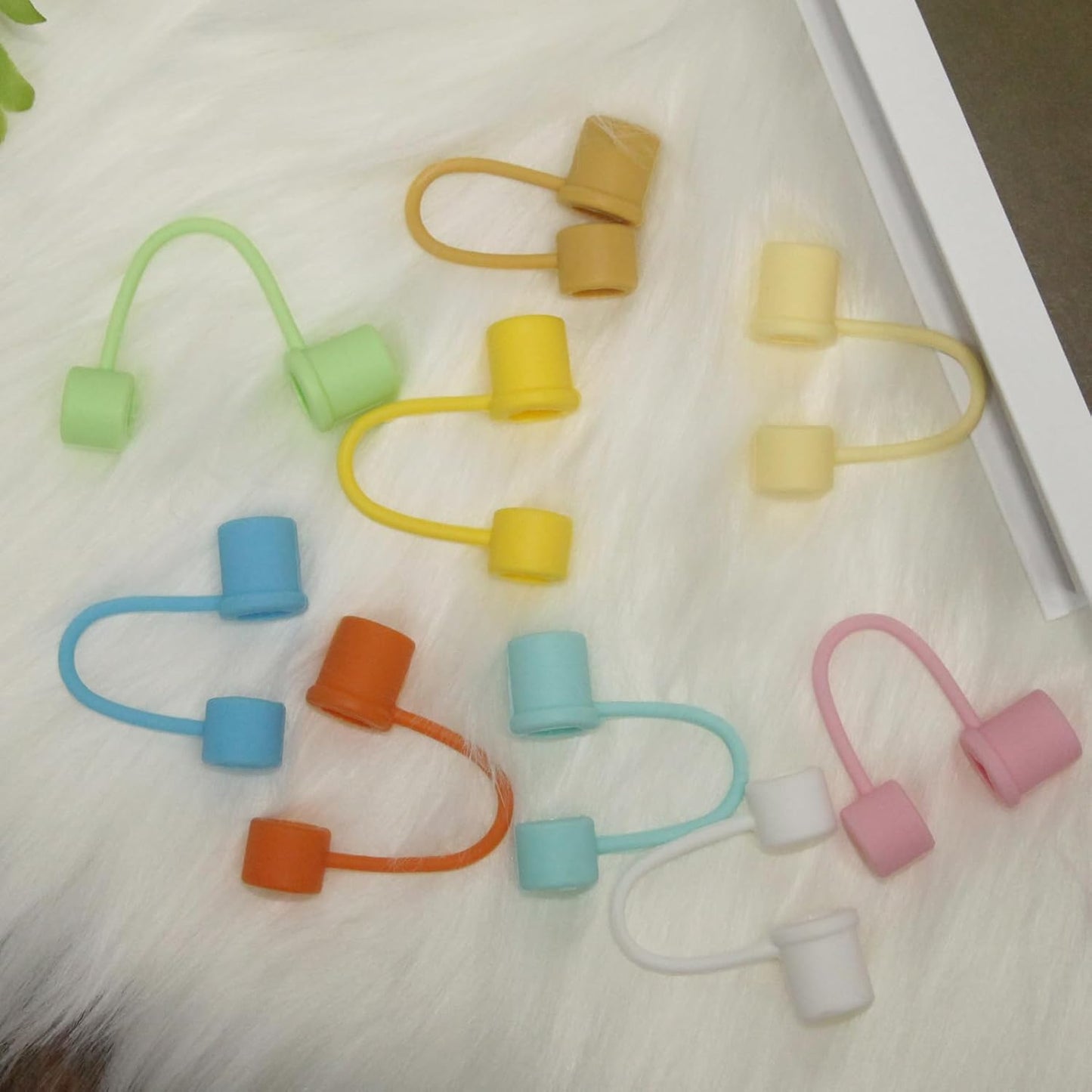 0.4inch Reuseable Straw Covers for Stanley Tumblers (Basics-White, 10 Pieces) (10pcs-Basics-LightPink)