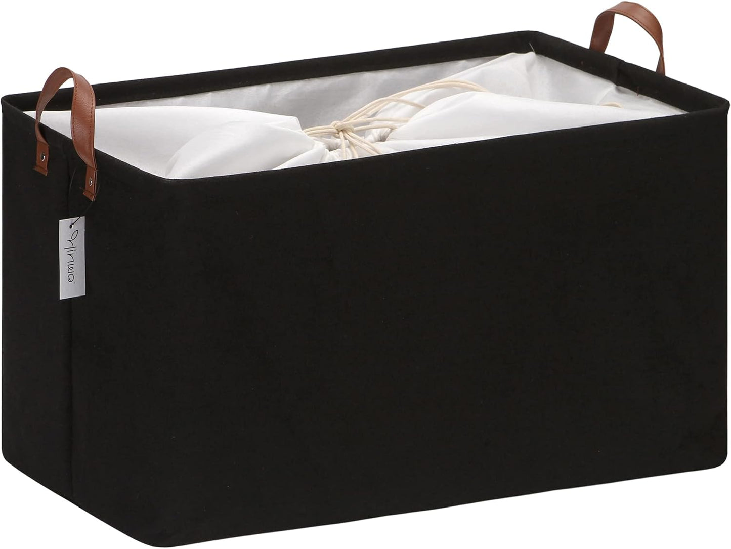 Hinwo 70L Extra Large Storage Bins, Closet Organizers and Storage, Foldable Clothes Storage Baskets with Handles, Containers for Clothing, Blanket, Comforters, Toys, Bedding (Black)