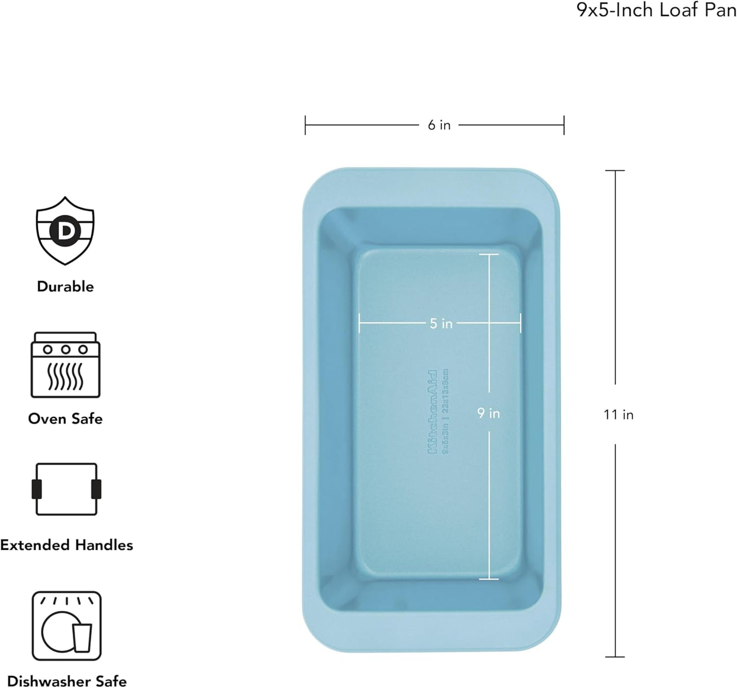KitchenAid 9x5in Nonstick Aluminized Steel Loaf Pan, Mineral Water