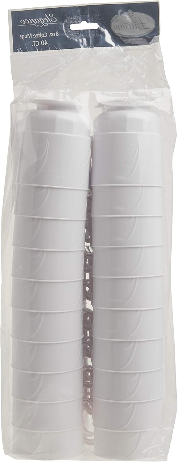 Lillian Signature Collection 40 Count Elegance Coffee Mug, 8-Ounce, White