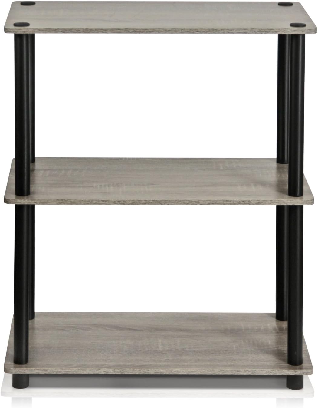 Furinno TURN-N-TUBE Storage Shelves, 3-Tier Book Shelf, Corner Shelf, Toolless Open Shelves, for Organization and Storage, Living Room, Garage, Home Office, French Oak