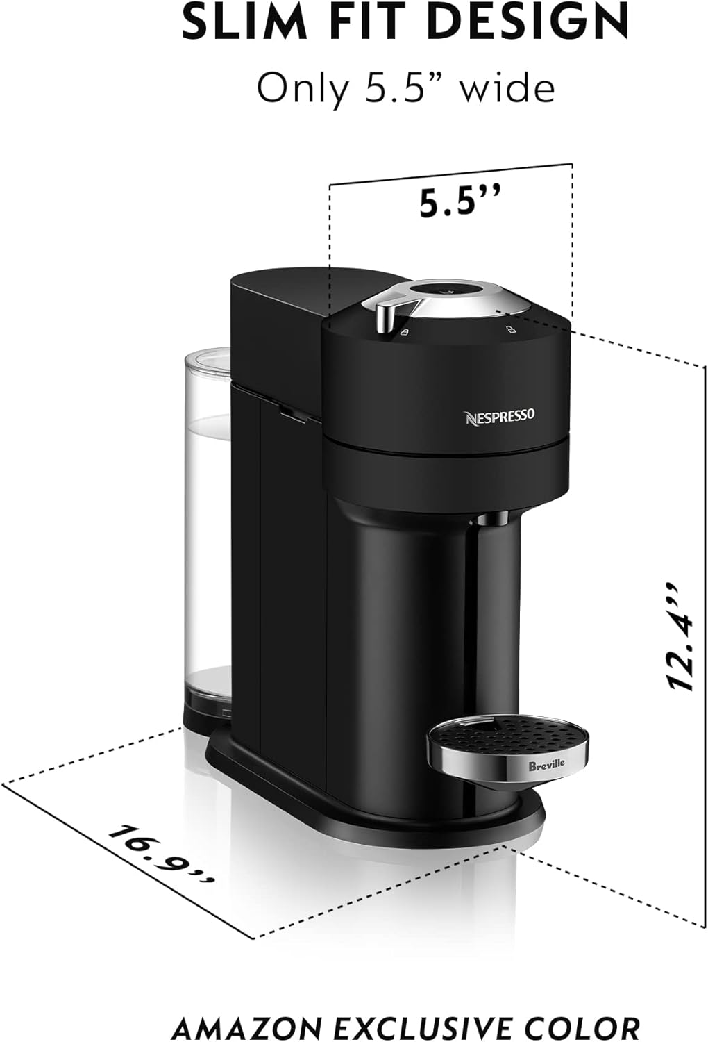 Nespresso Vertuo Next Deluxe Coffee and Espresso Maker by Breville with Aeroccino Milk Frother