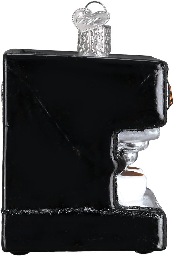 Old World Christmas Espresso Machine Glass Blown Ornament for Christmas Tree, Handcrafted Holiday Decoration, Coffee Collection