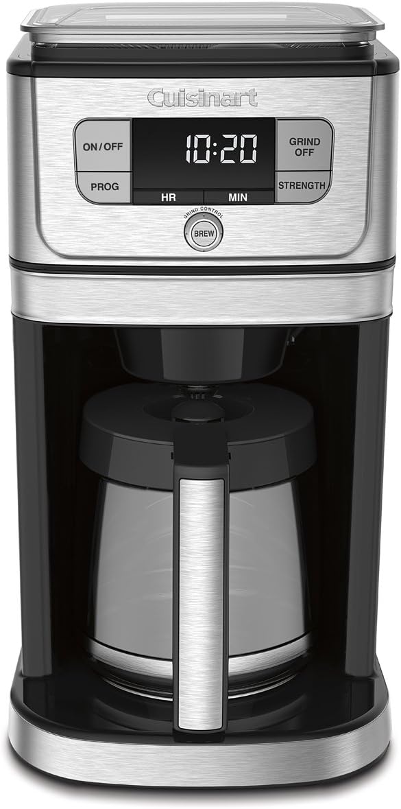 Cuisinart DGB-800C Fully Automatic 12-Cup Burr Grind & BrewTM Coffeemaker, Black/Silver, 1 Count, Silver