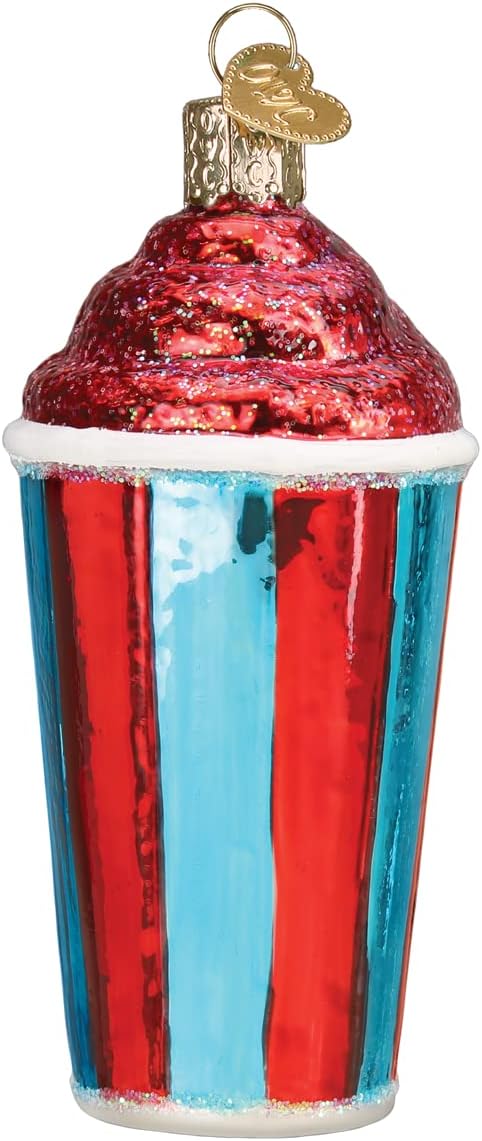 Old World Christmas ICEE Cup Glass Blown Ornament for Christmas Tree, Handcrafted Holiday Decoration, ICEE Collection