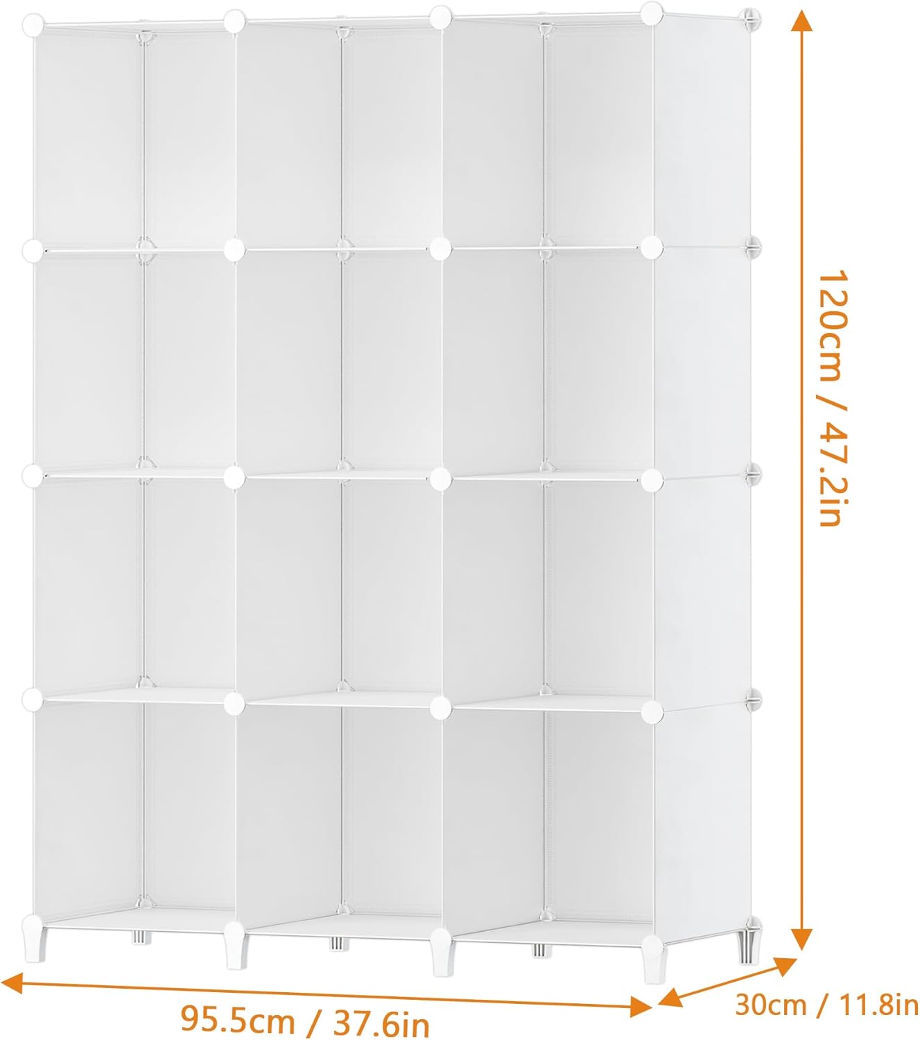 HOMIDEC Closet Organizer, 12-Cube Closet Organizers and Storage, Portable Closet Shelves, Clothing Storage (White)