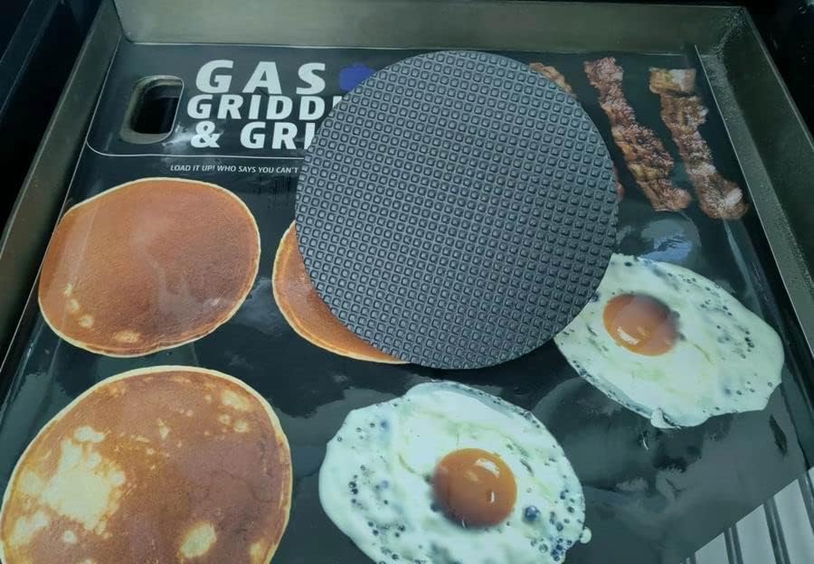 Firsgrill 2-Pack Burger Press 7.08" Round,Heavy-Duty Cast Iron Smash Burger Press Meat Steak with Wood Handle for Blackstone Camp Chef Pitboss Weber Griddle Grills (2 Round)