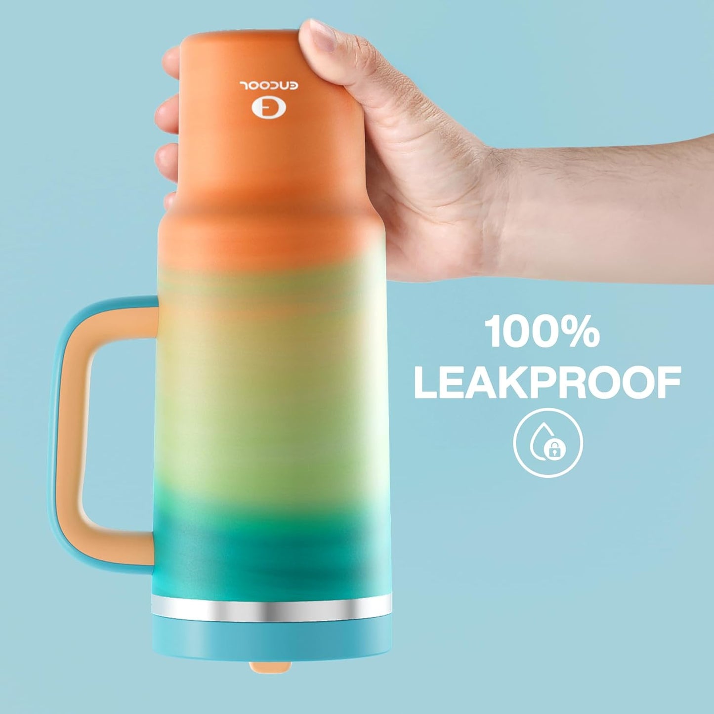 40 oz Tumbler with Handle and Straw: Stainless Steel Insulated Tumbler Keeps Cold for 24 Hours, Leakproof Travel Cup Fits in Cup Holder and BPA-Free, Avenue