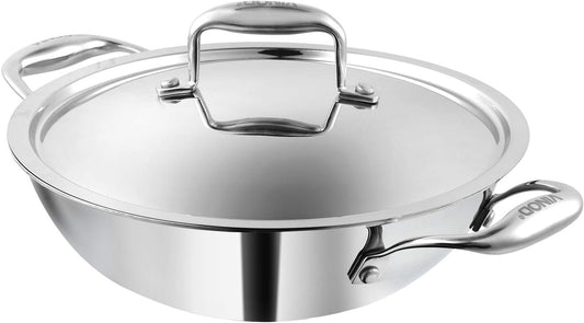 Vinod Platinum Triplet Stainless Steel Sauce Pot with Lid (Induction Friendly), 2.5-Liter, (PTKD-24)