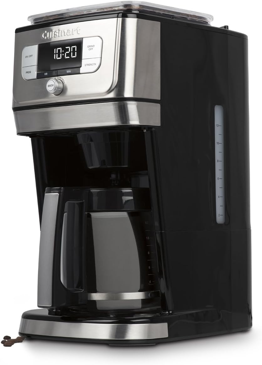 Cuisinart DGB-800C Fully Automatic 12-Cup Burr Grind & BrewTM Coffeemaker, Black/Silver, 1 Count, Silver