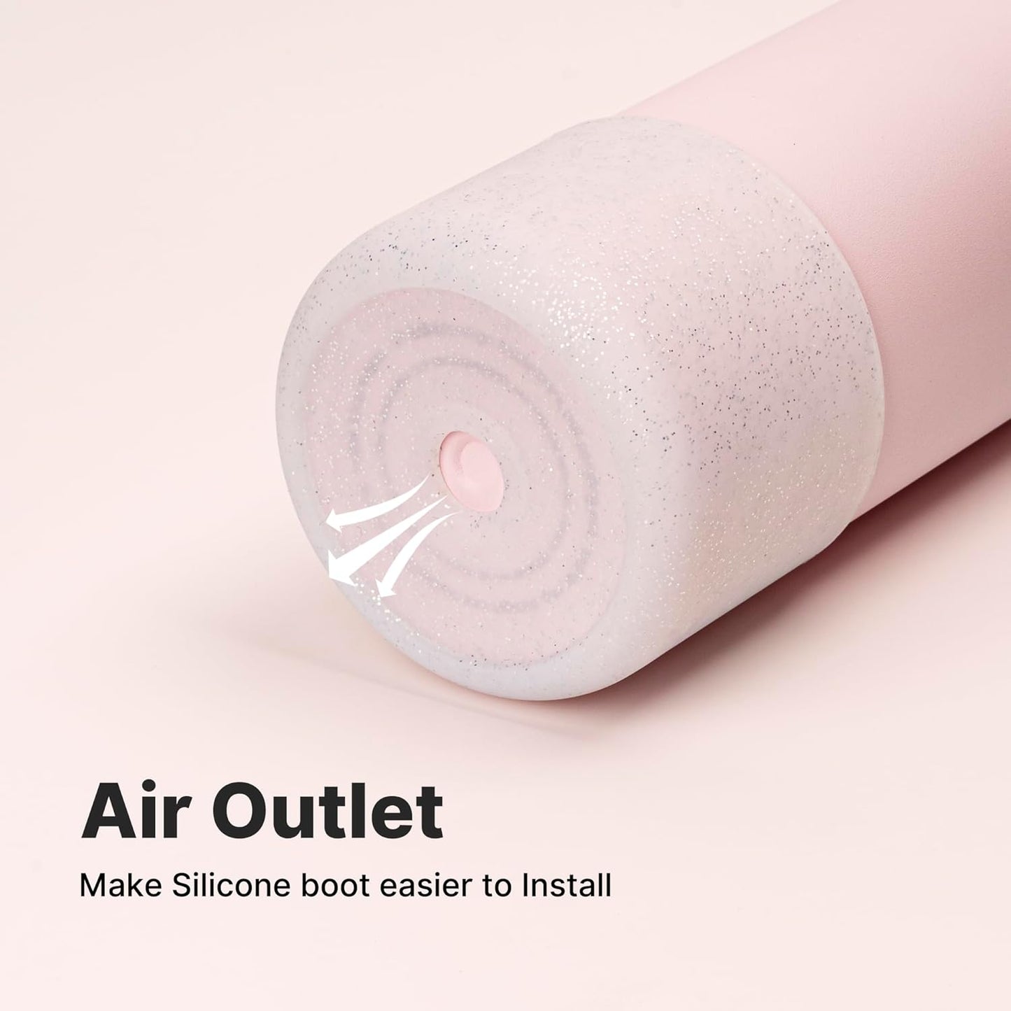 Silicone Water Bottle Boot for Owala 40 oz, Anti-Slip Protective Sleeve for Owala Twist & FreeSip & Flip Stainless Steel Water Bottle, Boot Bottom Base (Glitter White)