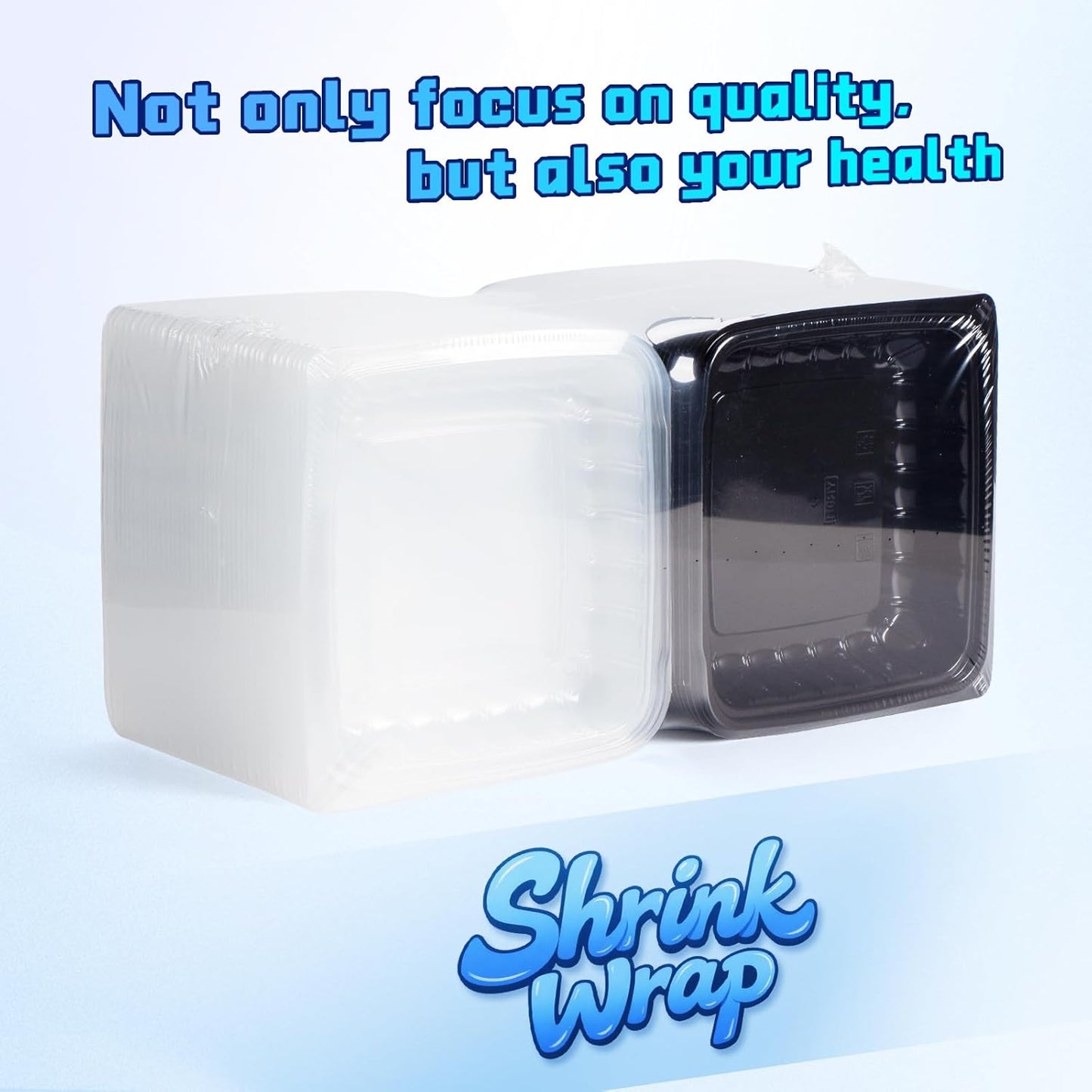 YANGRUI Takeout Containers 8" 34 oz 25 Pack - Steam Resistant Clamshell Lid | Shrink Wrap BPA Free PP Plastic | Reusable Heavy Duty Freezer & Microwave Safe | Restaurant 3 Compartment Food Container