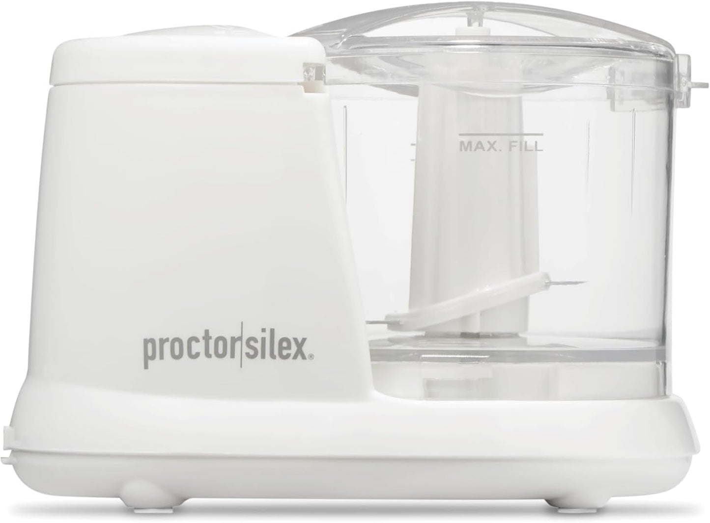 Proctor Silex Durable Electric Vegetable Chopper & Mini Food Processor for Chopping, Puree & Emulsify, 1.5 Cup, White